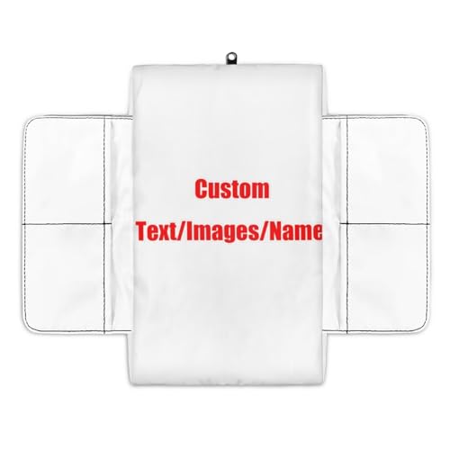 Custom Print Car Center Console Cover, Personalized Upgraded 300D Polyester Fabric Car Arm Rest Cover with 4 Storage Bags, Car Interior Accessories Protector for Most Vehicle - color: Custom
