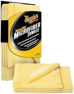 Meguiar's Supreme Shine Microfiber Towels for Cars,Absorbent Ultra-Plush Car Microfiber Towel Set for Effectively Removing Car Care Products Without Leaving Swirls,3 Count (Pack of 12) - size: 3 Microfiber Towels (Pack of 12)