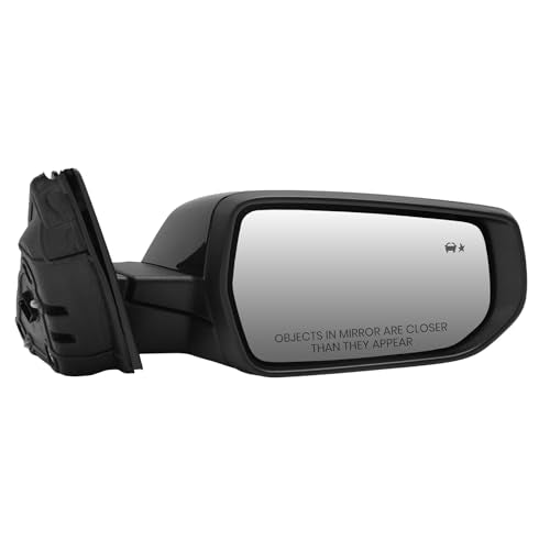 Passenger Side View Mirror Compatible with Chevy Malibu 2016 2017 2018 2019 2020 2021 2022,Mirrors with Blind Spot Detection,Memory,Heated,Turn Signal Light,Manual Folding,12Pins(Gloss Black) - color: 12Pins-Gloss Black, size: Right Passenger Side