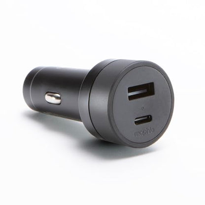 Mophie 42W Dual USB-C + USB-A Car Charger, Universal AUX Compatibility, LED Indicator, Fast Charging, Multi-Device - style: USB-C & USB-A