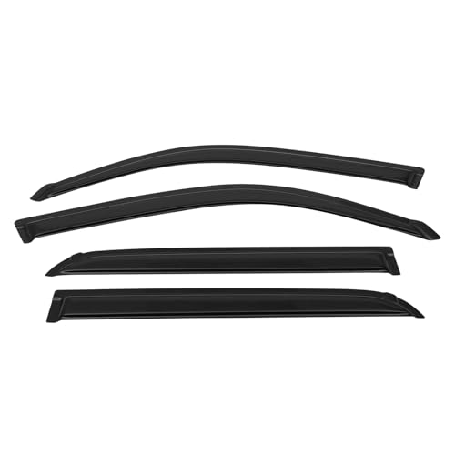 Window Visor Compatible with 2001-2007 Toyota Sequoia, Slim Style Acrylic Smoke Tinted 4PCS Sun Rain Shade Guard Wind Vent Air Deflector by IKON MOTORSPORTS, 2002 2003 2004 2005 2006