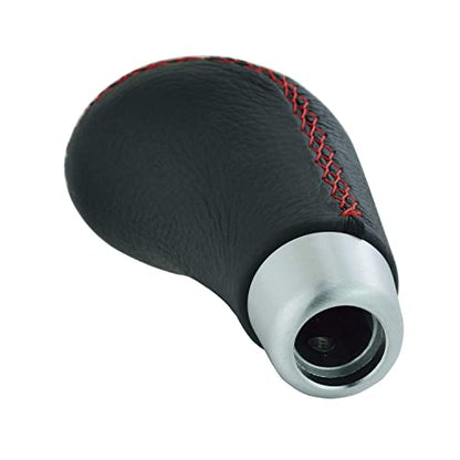 Lunsom Leather Shift Knob, Car Gear Shifter Stick Auto R Style Shift Stick Handle Head Gear Shift Lever Knob for Most Manual Transmission Vehicle (Red Suture) - color: Red Suture
