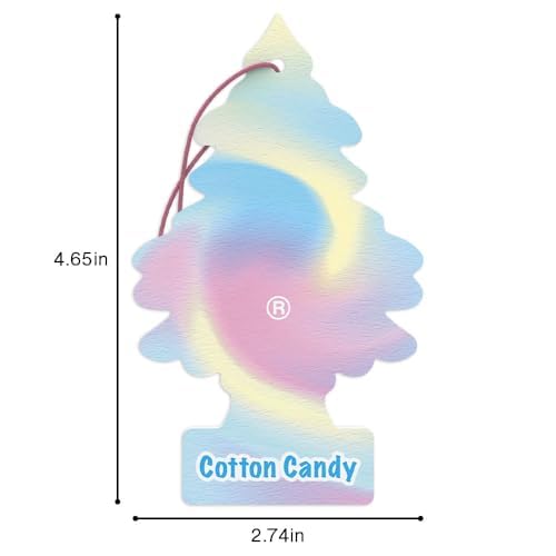 LITTLE TREES Car Air Freshener | Hanging Tree Provides Long Lasting Scent for Auto and Home | 24 Air Fresheners |Cotton Candy - color: Cotton Candy
