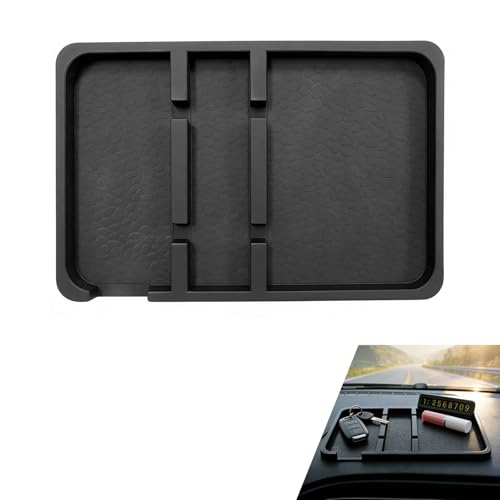 WZP Extra Large Dashboard Mat for Car, Anti-Slip Auto Dash Organizer Pad with Non Marking Tape, Universal Car Dashboard Accessories for Smartphone, GPS, Keys, Sunglasses, Coins, Pens (Black)