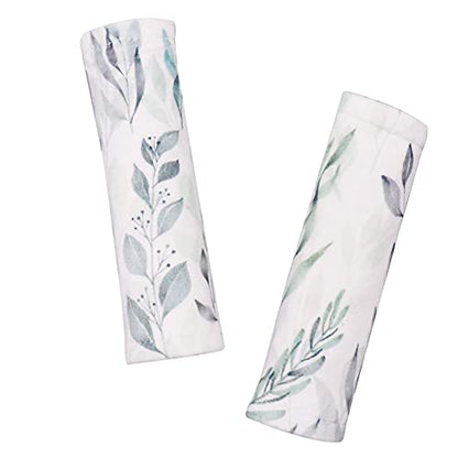 DILIMI Baby Car Seat Neck Cover, 2Pcs Car Seat Belt Cover Pad, Shoulder Strap Protectors, Seat Belt Covers Cushion for Boy Girl (Leaf) - color: Leaf