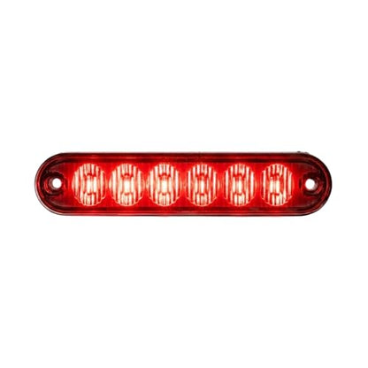 Strobes N More E6 Slim 6-LED Ultra-Thin Strobe Warning Light - 21 Flash Patterns, Synchronizable, Waterproof Primary Warning Lighthead - Red - color: Red