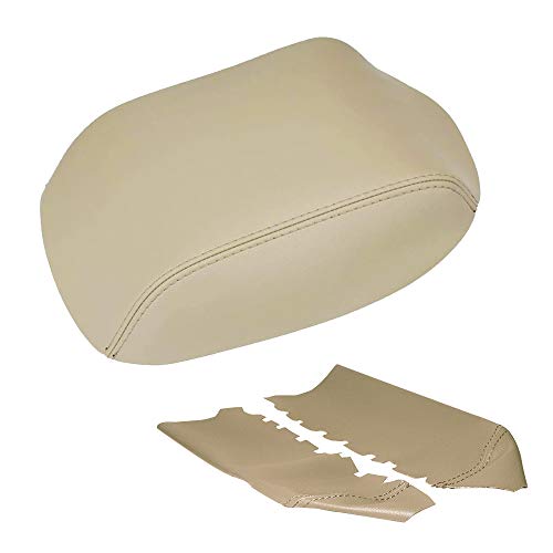 A ABIGAIL Center Console Armrest Cover Replacement for 2009 2010 2011 2012 2013 2014 2015 Honda Pilot Auto Leather Suture Console Lid Cover Replacement (Beige) - color: Beige, size: Front & Center