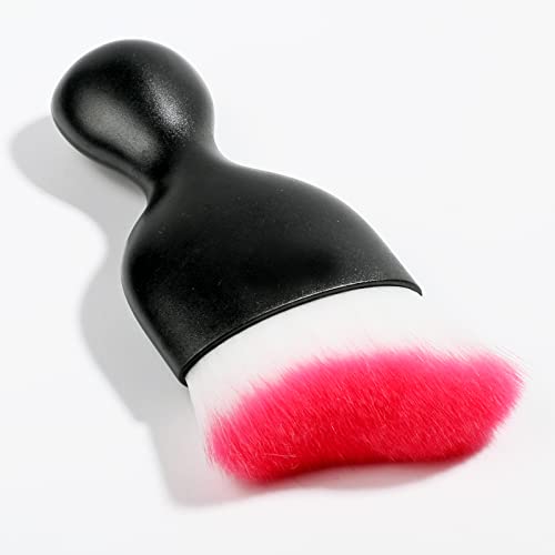 AOCISKA Car Interior Detailing Brush,Soft Bristle Cleaning Brush Car Detailing Brush Dusting Brush,Car Interior Cleaning Tool,Auto Detail Brush Car Dash Duster Brush (Black&Rose with Cap) - color: Black&rose With Cap