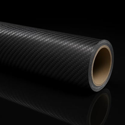 RockRose Epoxy High Gloss Black Carbon Fiber Vinyl Wrap, Anti-Wrinkle, Air Release Automotive Bubble Wrap, Self Adhesive Car Vinyl Sticker DIY Decals 5FT x 8FT - color: 5D Black, size: 5FT x 8FT