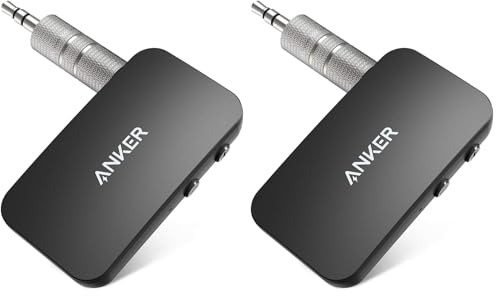 Anker Soundsync Bluetooth Receiver for Music Streaming with Bluetooth 5.0, Dual Device Connection, Handsfree Calls, 12-Hour Battery Life, for Car & Home Stereo - Signal Reception Only (Pack of 2) - size: Small (Pack of 2)