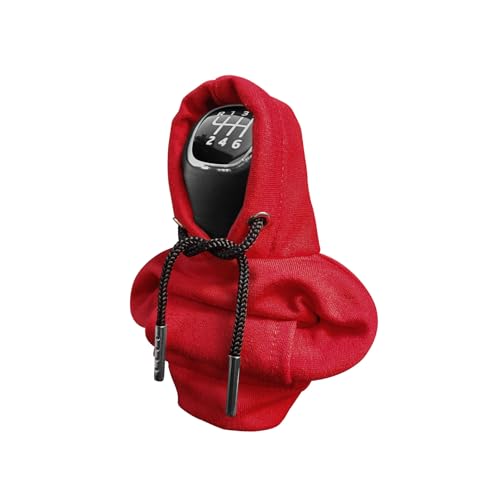 Gear Shift Hoodie, Universal Car Shift Knob Cover, Automotive Interior Cute Gadgets, Car Accessories and Decorations Mini Hoodie for Car Shifter - color: Red, size: 1 Piece