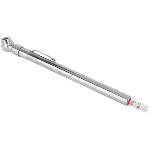 Milton S-921 Pencil Tire Pressure Gauge, Passenger Car, With Built-in Deflator Valve, Durable Plated Brass, Pressure Measured In PSI & kPa