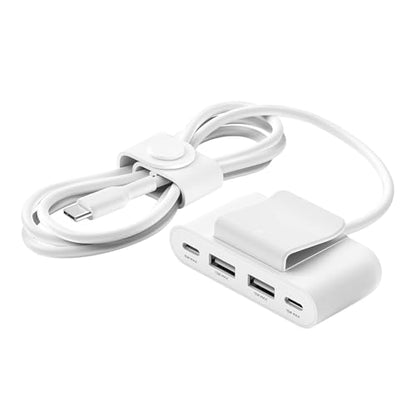 Belkin 4-Port Power Extender - Compatible w/USB-C & USB-A Devices - Apple iPhone 17, Air, Pro, Pro Max, iPad, AirPods, Apple Watch, Samsung Galaxy S25, Nintendo Switch 2, Google Pixel 10, etc - White - style: 4-Port Power Extender