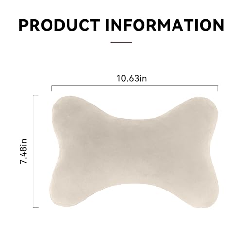 Car Headrest Pillow, Soft Comfortable Memory Foam Automotive Neck Pillow Cushion for Neck Pain Pressure Relief, Universal Fit (Beige) - color: Beige