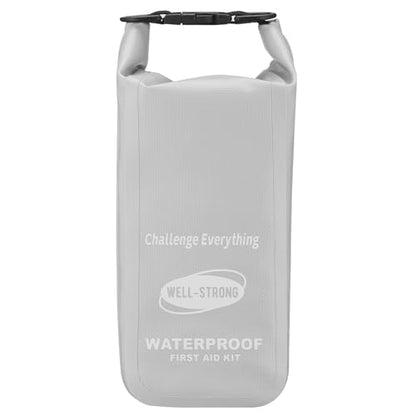 Boat First Aid Kit Waterproof, WELL-STRONG Marine Emergency Kit with Roll Top Dry Bag for Boating Fishing Kayaking – Water-Resistant Contents for Camping & Beach（Light Grey） - color: Ws011-lightgrey