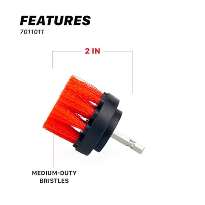 Maxshine 2" Universal M8 Medium-Duty Upholstery & Carpet Drill Brush – Power Scrubber Attachment for Car Detailing – Removes Grime, Stains & Spots from Fabric, Seats & Carpets - size: 2"