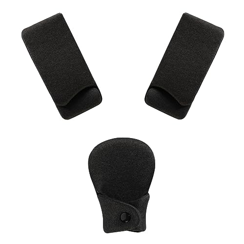 Innokids Car Seat Strap Cover Set for Baby Kids Seat Belt Covers with Crotch Pad Back Anti-Slip Design for Car Seats Pushchair Stroller (Medium (5.9”L), Black Grey-1) - color: Black Grey-1, size: Medium (5.9”L)