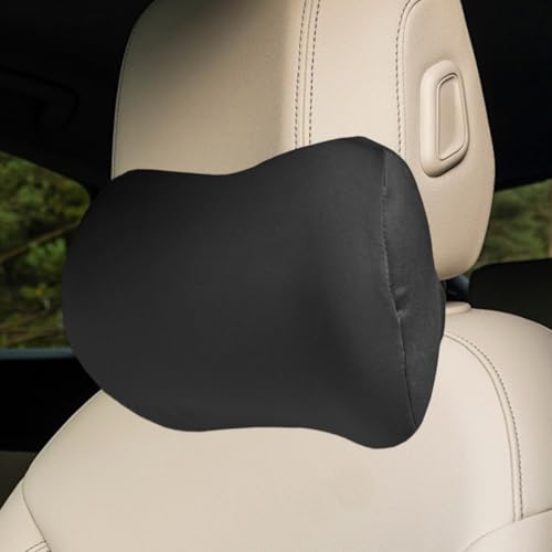 Car Headrest Pillow for Driving - Memory Foam Soft Automotive Neck Support Pillow Cushion with Adjustable Strap - Comfortable Car Seat Headrest Pillow for Neck Pain Pressure Relief (Black) - color: Black