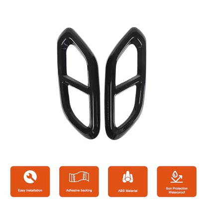 2PCS Car Exhaust Pipe Cover Compatible with Mercedes-Benz GLC Class 2023 Exhaust Tail Pipe Cover Trim Rear Bumper Exhaust Pipe Cover ABS Exterior Accessories (Glossy Black) - style: Glossy Black