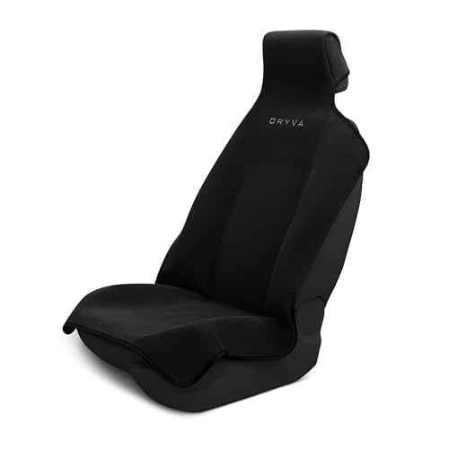 DryvaSeat - Premium Microfiber Towel Car Seat Cover - Waterproof & Sweatproof - Universal Fit, Machine Washable, Non-Slip - Seat Protector for Car, Truck, SUV, Van (Shadow Black, 1 Pack) - color: Shadow Black, size: 1 Pack