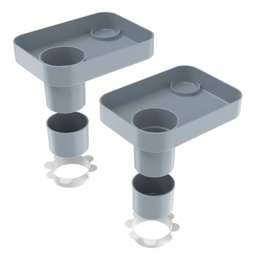 (2 Pack) Car Seat Tray for Kids Travel, Carseat Tray for Food Toddler, Car Seat Table Tray, Car Seat Cup Holder Snack Tray for Graco, Evenflo, Chicco, Rotatable Removable Road Trip Essentials-Gray - color: Glossy Gray-2 Pack