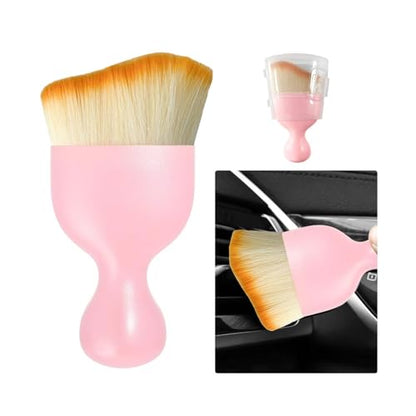 Car Interior Detailing Brush, Soft Bristle Cleaning Brush Car Detailing Brushs for Automotive Dashboard, Air Conditioner Vents,Scratch Free(Pink Brown) - color: Pink Brown