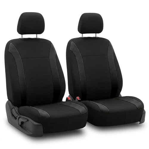 FH Group Car Seat Covers Cosmopolitan Flat Cloth Car Seat Covers Front Seats Only Black Automotive Seat Covers, Airbag Compatible Universal Fit Interior Accessories Cars Trucks SUV Car Accessories - color: BLACK, size: FRONTSET