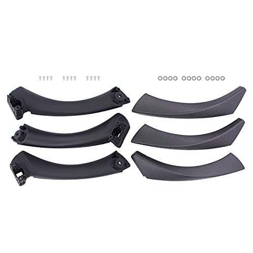 NewYall Black Interior Door Panel Handle Pull with Outer Trim Cover for BMW E90 E91 E92 E93 3 Series 320 323 325 328 330 335 Rear Left and Front Rear Right Side - color: Black