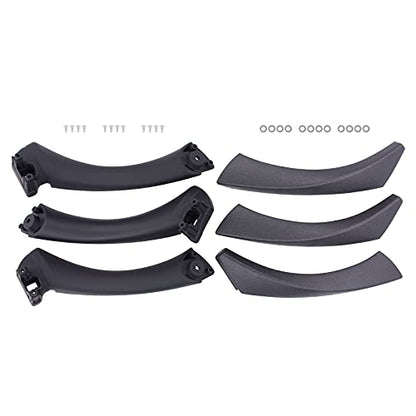 NewYall Black Interior Door Panel Handle Pull with Outer Trim Cover for BMW E90 E91 E92 E93 3 Series 320 323 325 328 330 335 Rear Left and Front Rear Right Side - color: Black