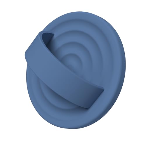 Magnetic Phone Grip Ring Holder, Liquid Silicone Magnet Cell Phone Grip Finger Loop, Compatible with Magsafe, Back of Phone for iPhone 17/16/15/14/13/12 Series, Azure Blue - color: Azure Blue