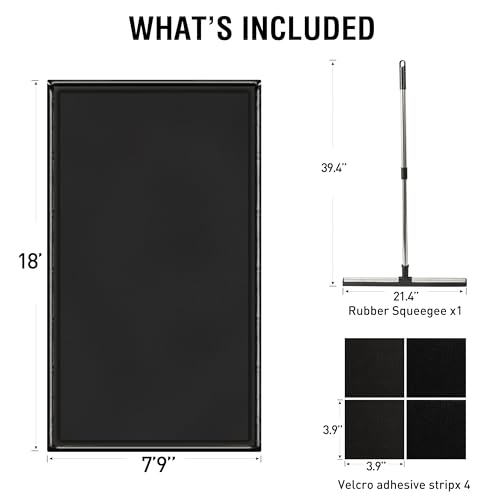 Huatean Home Garage Floor Mat, (7'9" x 18") Under Car Waterproof Containment Mats, Oil Mat for Garage Covering, Garages Floor Mats for Under Car, Keeps Dry and Clean - size: 7'11" x 18'1" (Rectangular)
