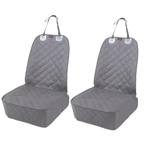 HONEST OUTFITTERS Dog Car Seat Cover 2 Pack, Waterproof Front Seat Car Cover for Cars, Trucks, and Suvs, Pet Front Cover for Cars, Nonslip Dog Seat Cover Grey - color: Grey-2pcs