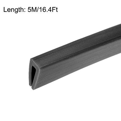 uxcell Edge Trim U Seal Extrusion, Silicone Black U Channel Edge Protector Sheet Fits 0.1-1.5mm Edge 5M/16.4Ft Length - size: 5000mmx3mmx6mm