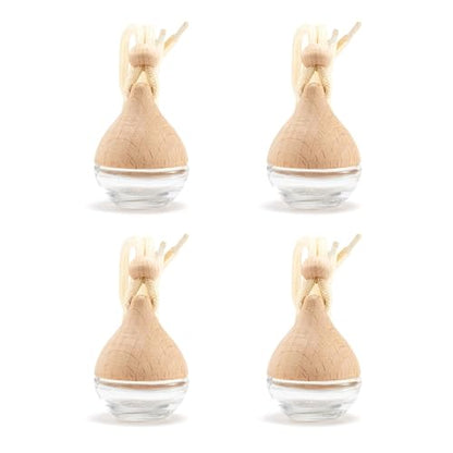 Refillable Car Air Freshener Hanging Diffuser, Empty Glass Bottle with Reed Sticks for Essential Oils, Car Scent Diffuser and Aromatherapy Pendant Decor for Women and Men (4PCS) - size: Reed Stick - 4PCS