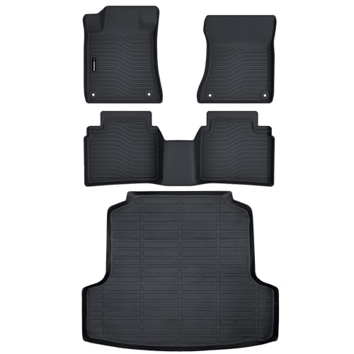 Auxko All Weather Floor Mats Cargo Mat Fit for Nissan Altima 2026 2025 2024 2023 2022 2021 2020 2019 TPE Floor Liner Trunk Mat Altima Accessories All Season Odorless Anti-Slip Black - size: 4) altima|2019-2025|floor+cargo mats