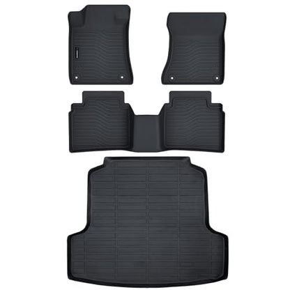 Auxko All Weather Floor Mats Cargo Mat Fit for Nissan Altima 2026 2025 2024 2023 2022 2021 2020 2019 TPE Floor Liner Trunk Mat Altima Accessories All Season Odorless Anti-Slip Black - size: 4) altima|2019-2025|floor+cargo mats