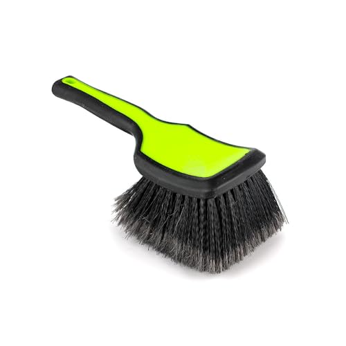 Detail Factory - ProGrip Wheel Face Brush - Ergonomic ProGrip Handle - Premium Wheel Cleaner Brush - Soft Flagged-Tip Bristles - Octane Ectoplasm