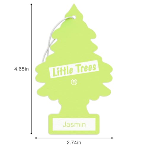 LITTLE TREES Car Air Freshener | Hanging Tree Provides Long Lasting Scent for Auto and Home | 24 Air Fresheners |Jasmine - color: Jasmin