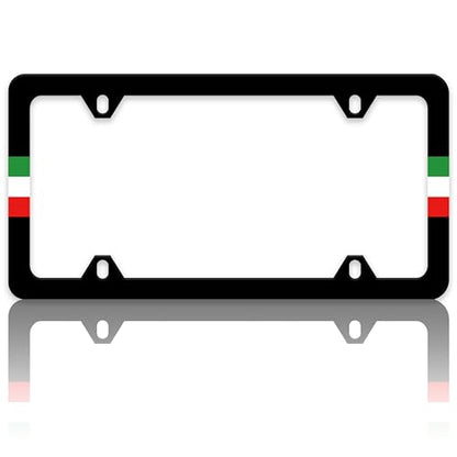 Italy Flag License Plate Frame Italian Flag License Plate Holders Funny Nation Auto Accessory Bracket Stainless Steel License Plate Frames with Screws for Women Men 6x12 Inch 4 Holes - color: Italy Flag