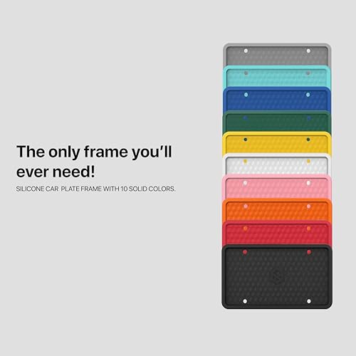 Rightcar Solutions Car Plate Frame, Silicone License Plate Frame, Rust-Proof Rattle-Proof Weather-Proof License Plate Holder for Front or Rear, Black, 1 Pack - color: Black