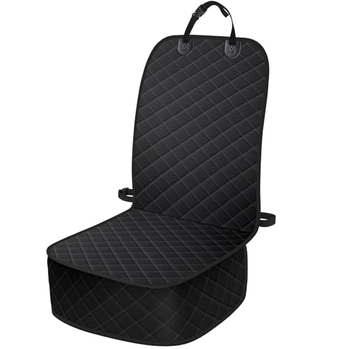 ELONGRIVER Dog Car Seat Covers, Waterproof Front Seat Cover for Dogs, Scratch-Proof, Nonslip Pet Passenger Seat Cover Protector, Universal Fit for Cars Trucks SUVs, Large Size, Black - color: Black, size: Large Size (1 Pack)