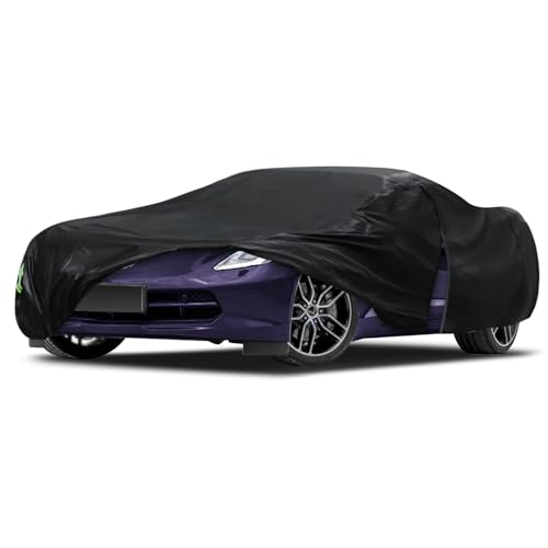 Migaven 6 Layers Car Cover Custom Fit for Corvette C4 C5 C6 C7 C8 1980–2025, Waterproof Full Exterior Cover with Door Zipper (Not Include Mirror Pocket) - color: Black, size: Custom Fit for Chevrolet Corvette