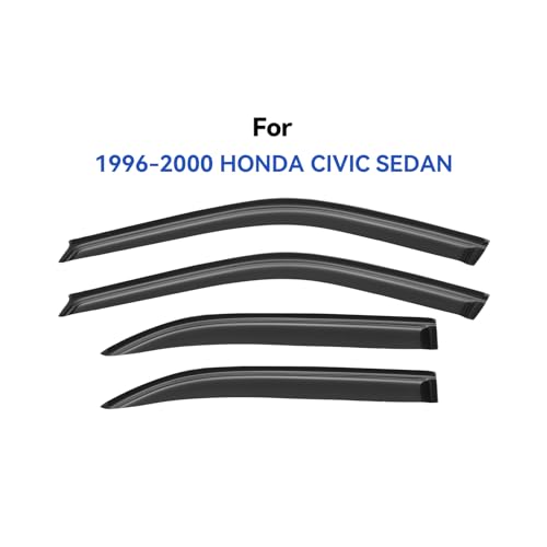 Window Visors Rain Guards Shield for 1996-2000 Honda Civic Sedan, Out-Channel Window Vent Wind Deflectors Visors Shades for 96-00 Civic - size: 1996-2000 Honda Civic Sedan