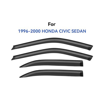 Window Visors Rain Guards Shield for 1996-2000 Honda Civic Sedan, Out-Channel Window Vent Wind Deflectors Visors Shades for 96-00 Civic - size: 1996-2000 Honda Civic Sedan