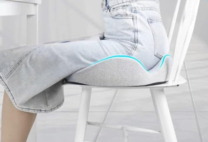 Schultz Squared Memory Foam Seat Cushion for Office Chair or Car - Ergonomic Design, Contoured Shape, & Non-Slip Bottom for Sciatica and Pain Relief