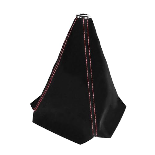 Car Shift Knob Dust Cover, Gear Shift Knob Cover for Protection, Leather Manual/Automatic Shifter Shift Boots Cover, Decorate Car Interior, Universal Car Accessories (Black+Red Napped) - color: Black+Red Napped