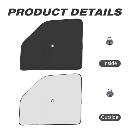Front Side Window Sun Shade with Suction Cups for 1992-2025 Fo-rd E-Series E-150 E-250 E-350 E-450 Van Motorhome, Foldable Window Sunshade Sun Visor, Side Window Shades Blocks UV Rays Heat - size: Silver & Black-Fit 1992-2025 Ford E-Series Van