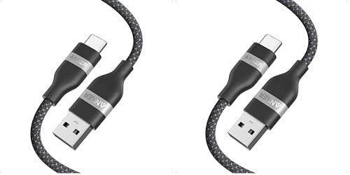 Anker Car Carplay Cable for iPhone 17 16 Pro Max Plus, Upcycled Braided USB A to USB C Car Charger Cord for Samsung Note20 and More (3FT, Black) (Pack of 2) - color: Black, size: 3ft (Pack of 2)