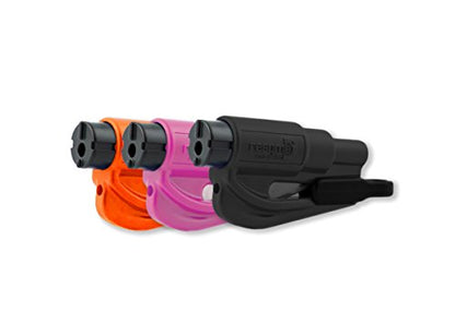 resqme The Original Emergency Keychain Car Escape Tool, 2-in-1 Seatbelt Cutter and Window Breaker, Made in USA, Family Pack of 3, Orange, Black, Pink - Compact Emergency Hammer - color: Pink