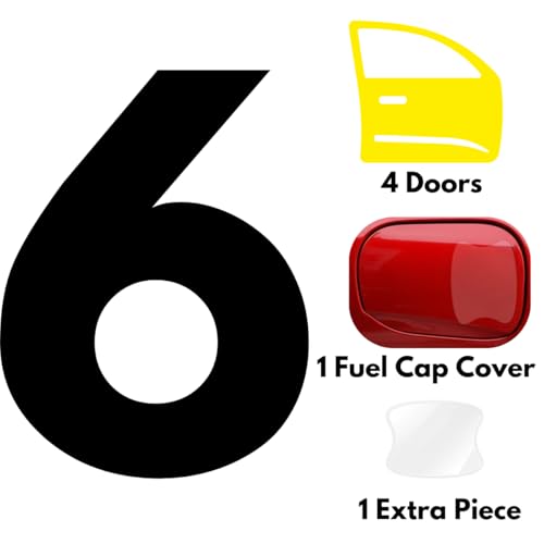 6 Pack Door Handle Cup Protector Made with Paint Protection Film Car Accessories Car Cover Clear Film | Self-Healing Decal Anti Scratch Guard | Universal Fit Vehicles, SUV, Truck Upromax - size: Handle Cups/Clear/6 Pcs